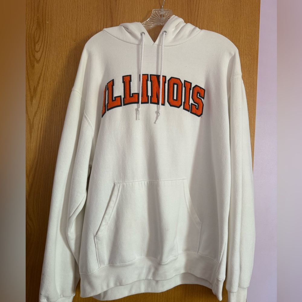 Champion Illinois White and Orange Hoodie